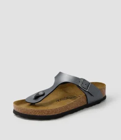 Gizeh Metallic Black Birkoflor Sandals