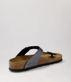 Gizeh Metallic Black Birkoflor Sandals