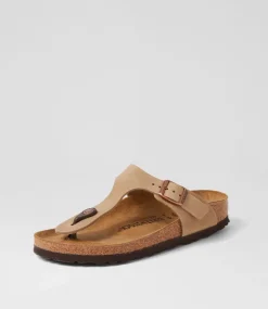 Gizeh Narrow W Tobacco Brown Oiled Leather Thongs