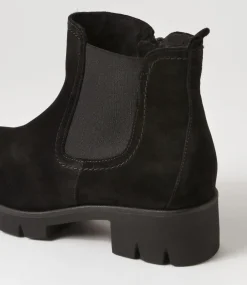 Gluck Schwarz Suede Chelsea Boots