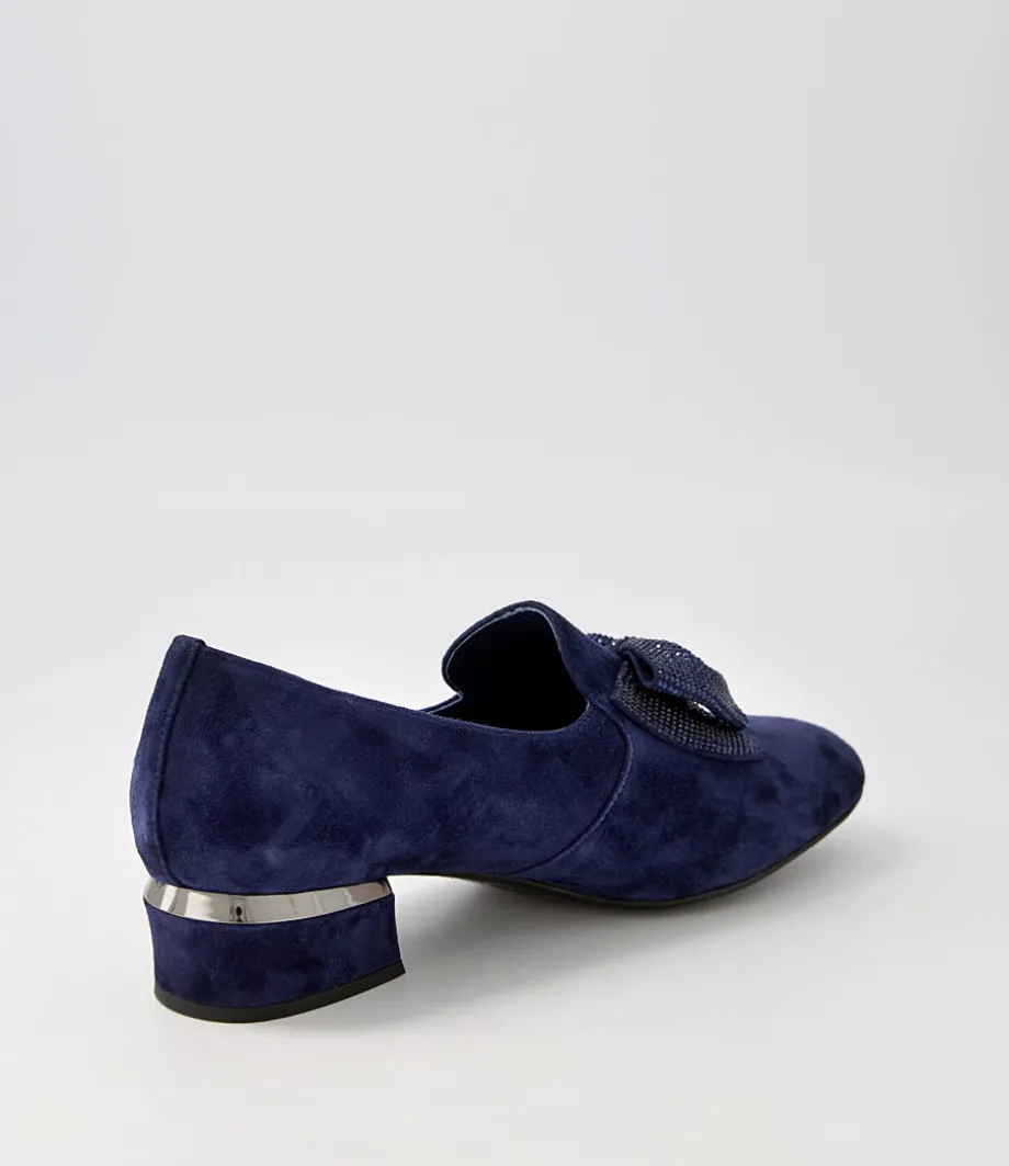 Grenada Navy Suede Jewels Heels