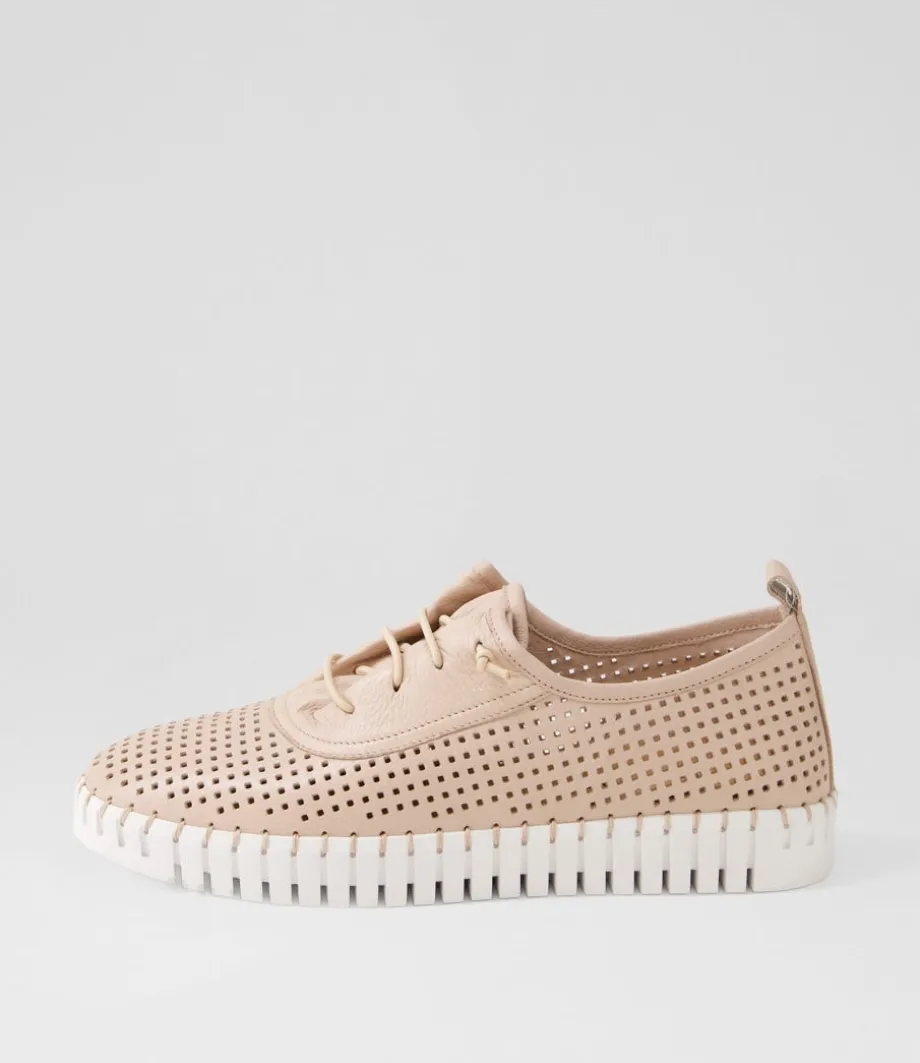 Haide Rose White Leather Sneakers