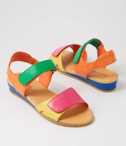 Halima Fuchsia Yellow Multi Sandals