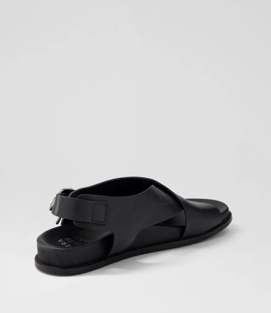 Hanako W Black Leather Sandals