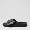 Hanyu W Black Leather Slides