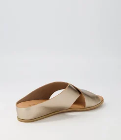 Harli Champagne Leather Slides