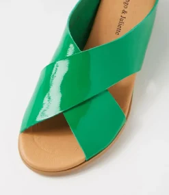 Harli Emerald Patent Leather Slides
