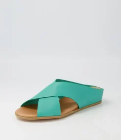 Harli Spearmint Leather Slides