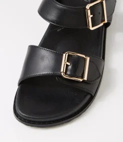 Hastice W Black Leather Sandals