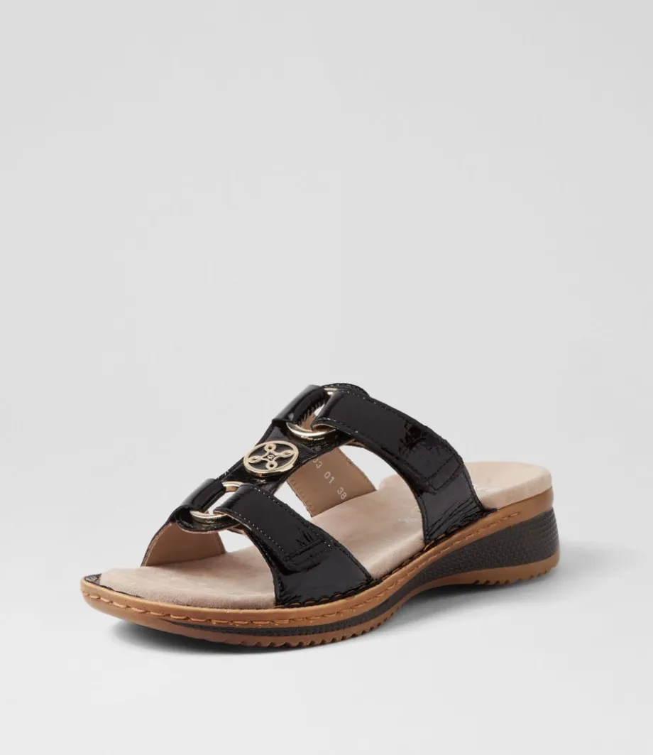 Hawaii 3 Schwarz Leather Sandals