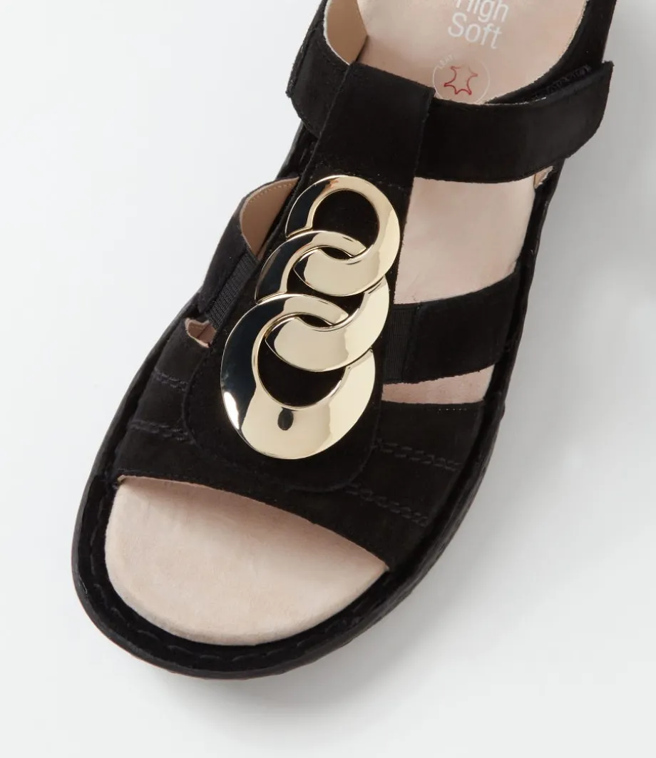Hawaii 11 Schwarz Suede Sandals