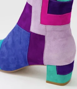 Heoner Purple Multi Ankle Boots