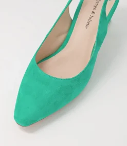 Hinnis Light Emerald Suede Heels