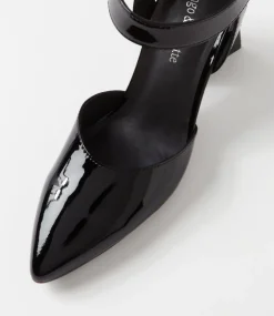 Hisa Black Patent Leather Heels