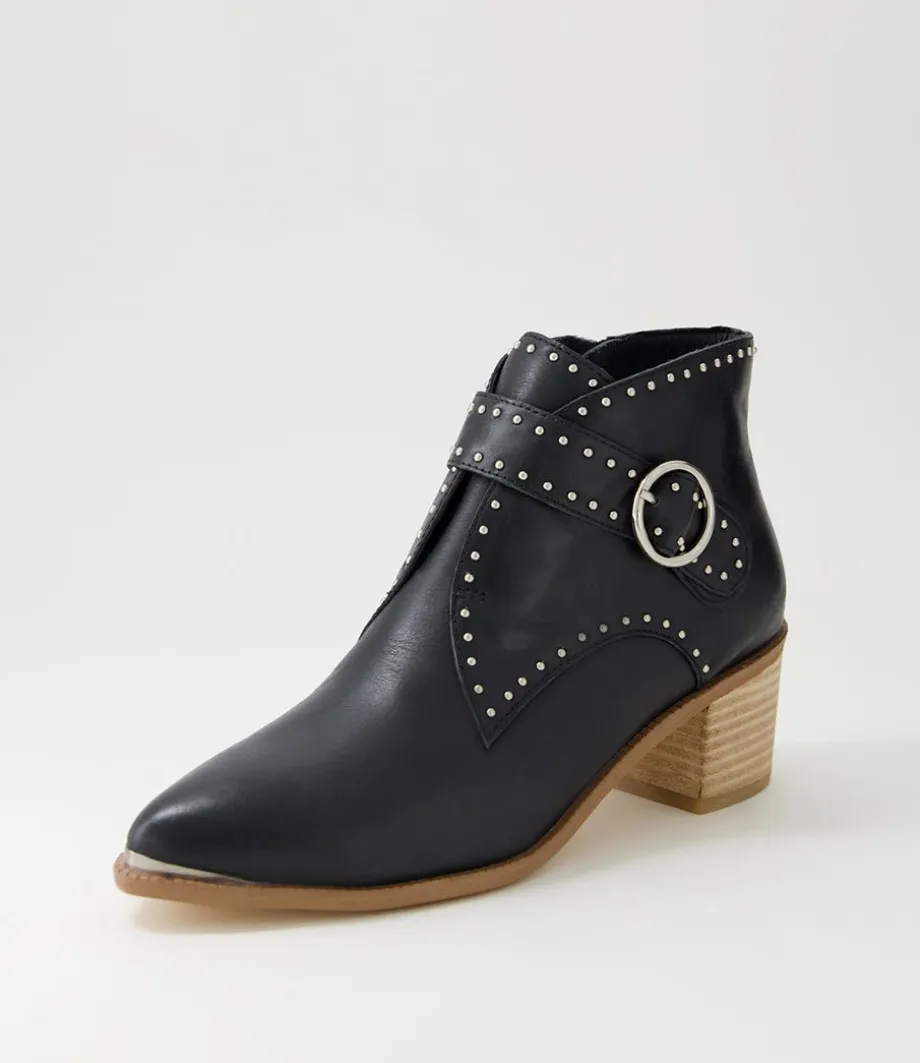 Hommes Black Natural Heel Leather Ankle Boots