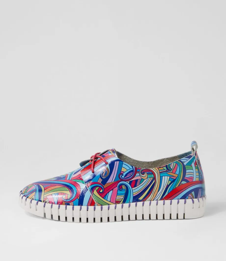 Huskies Blue Swirl Patent Leather Sneakers