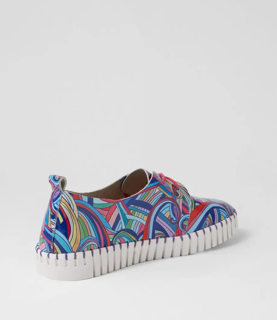 Huskies Blue Swirl Patent Leather Sneakers