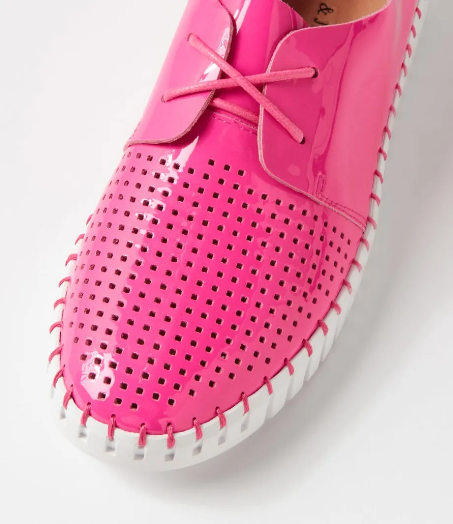 Huston Hot Pink White Patent Leather Sneakers