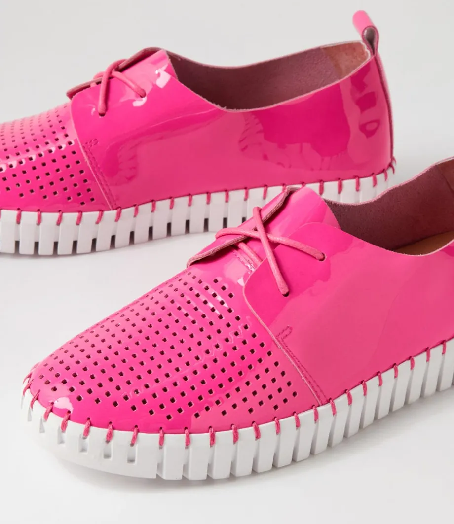 Huston Hot Pink White Patent Leather Sneakers