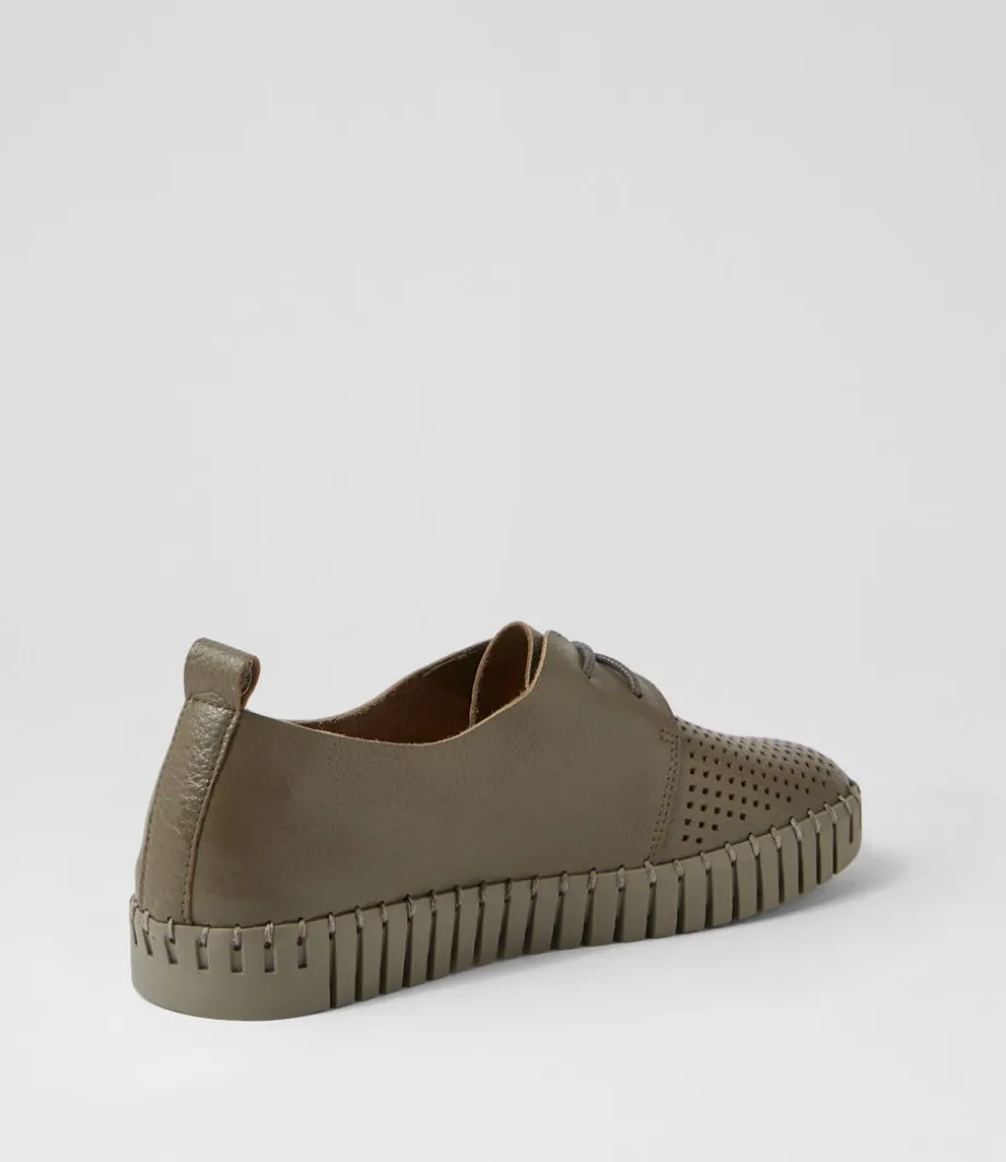 Huston Olive Leather Sneakers