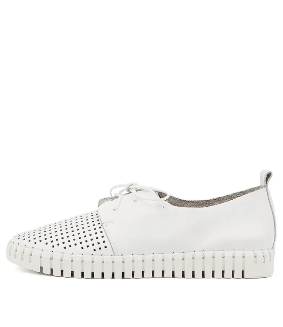 Huston White Leather