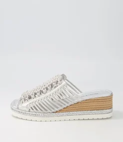Ianto Silver Scratch Leather Espadrilles