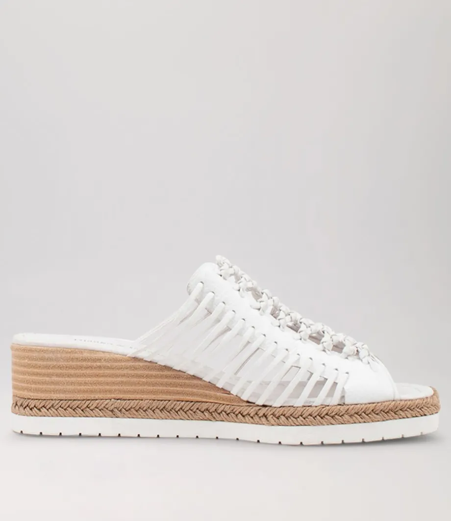 Ianto White Leather Espadrilles