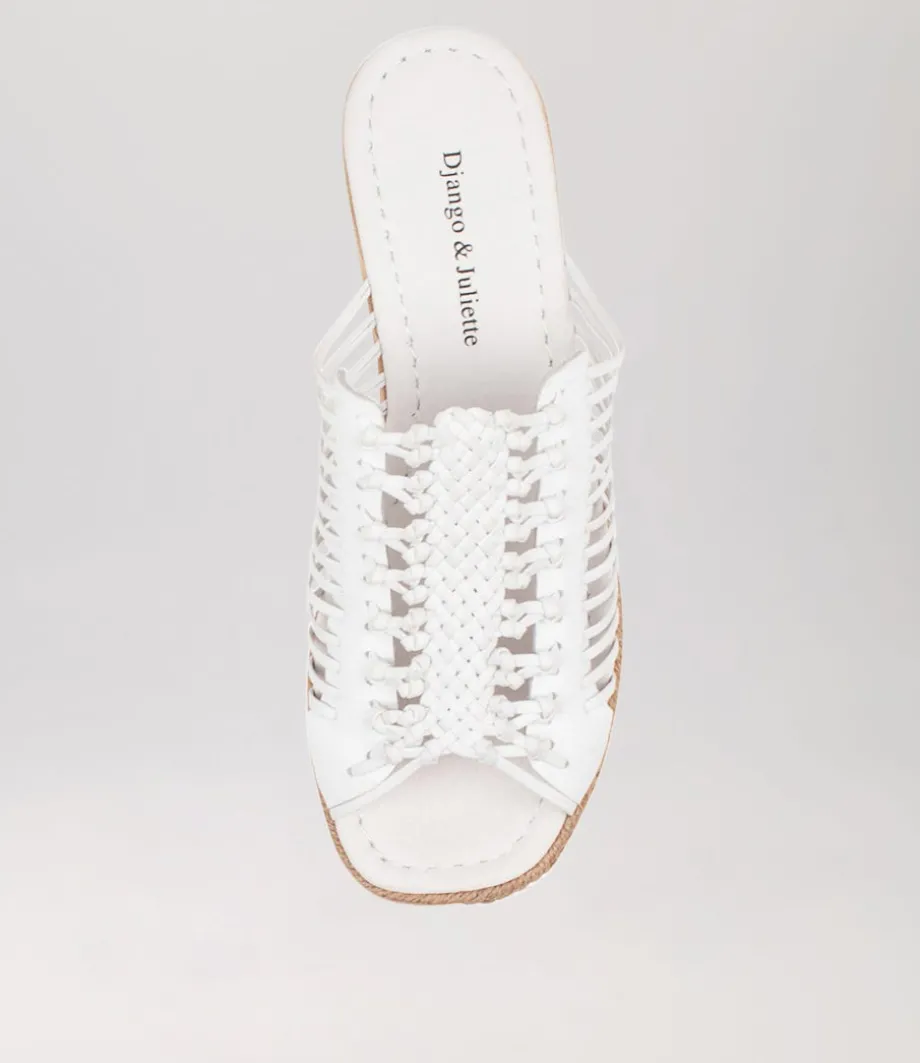 Ianto White Leather Espadrilles