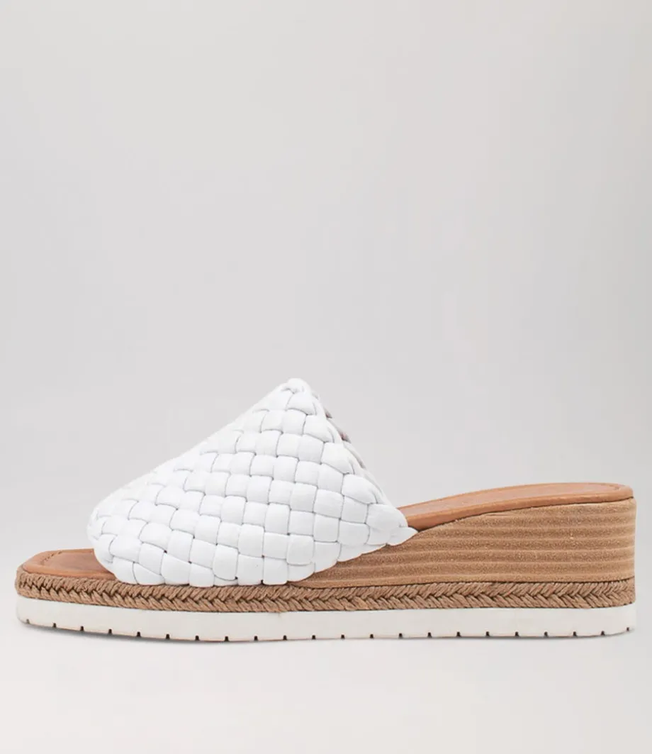 Idalis White Leather Espadrilles