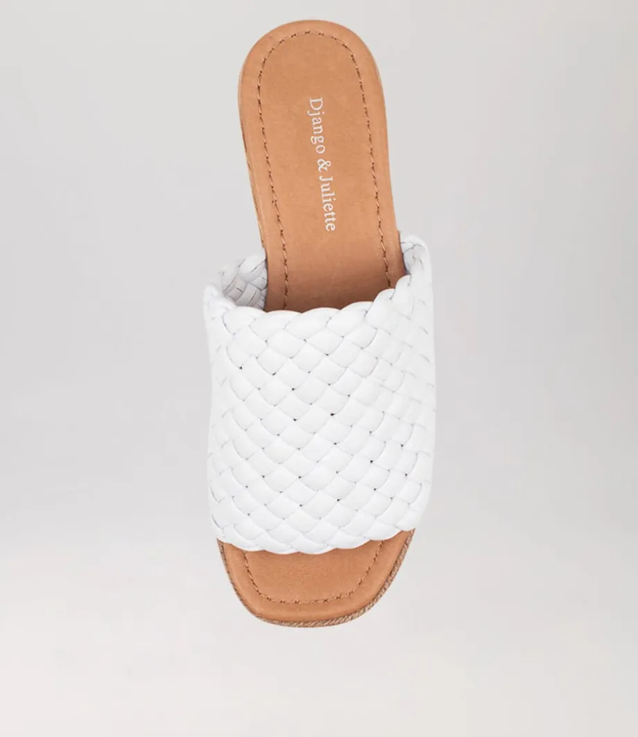 Idalis White Leather Espadrilles