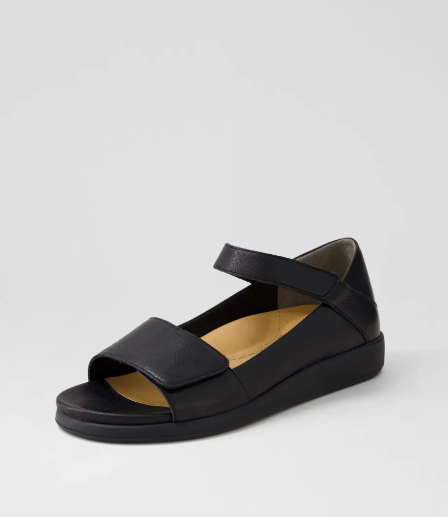 Isolde W Black Leather Sandals