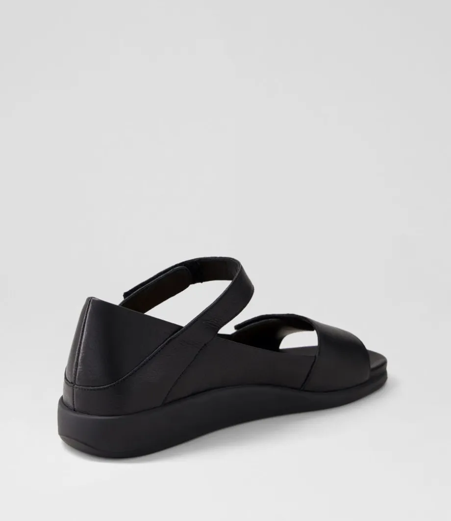Isolde W Black Leather Sandals