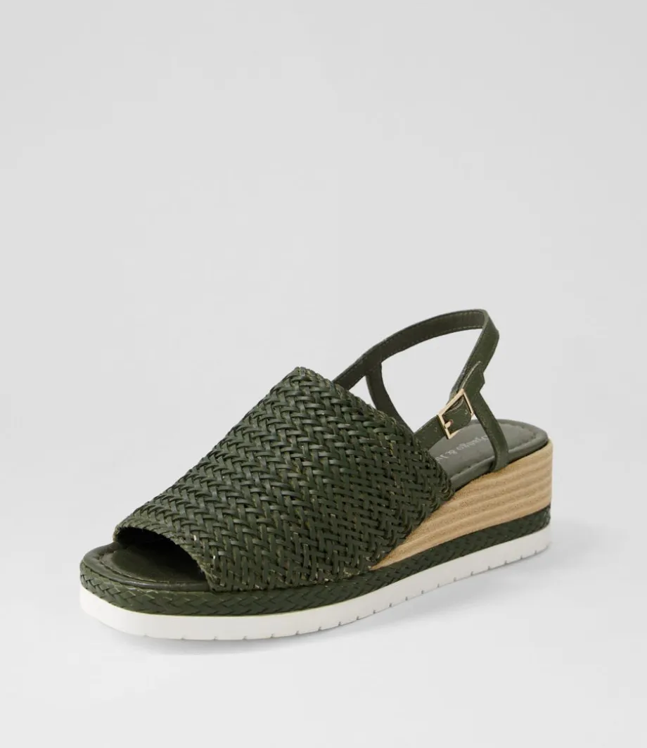 Issah Olive Weave Leather Espadrilles