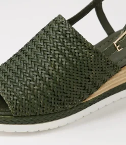 Issah Olive Weave Leather Espadrilles