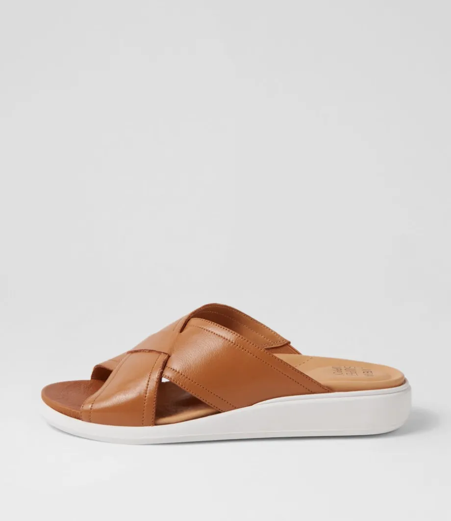 Iyolo W Dark Tan Leather Slides
