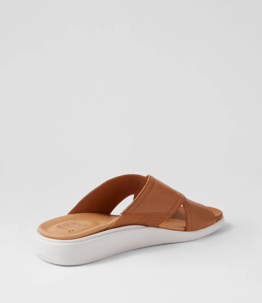 Iyolo W Dark Tan Leather Slides