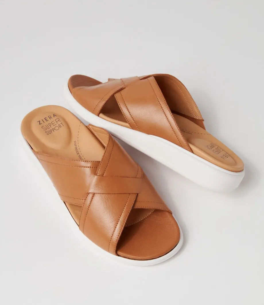 Iyolo W Dark Tan Leather Slides