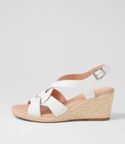 Jansome White Leather Sandals