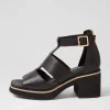 Jasty Black Leather Sandals