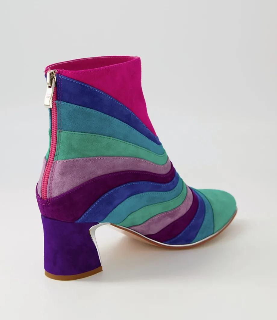 Jatalie Purple Multi Ankle Boots
