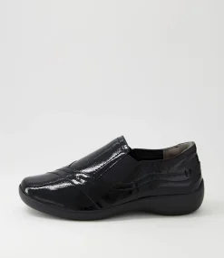 Java Xf Black Patent Leather Flat Shoes
