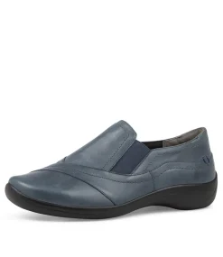 Java Xf Navy Leather Slip Ons