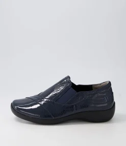 Java Xf Navy Patent Leather Flat Shoes