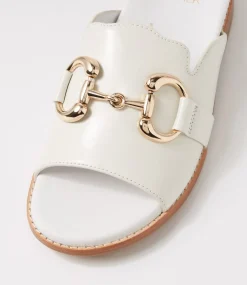Jekkela W White Leather Slides