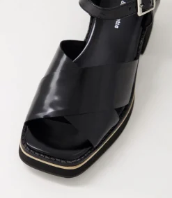 Jemi Black Box Leather Sandals