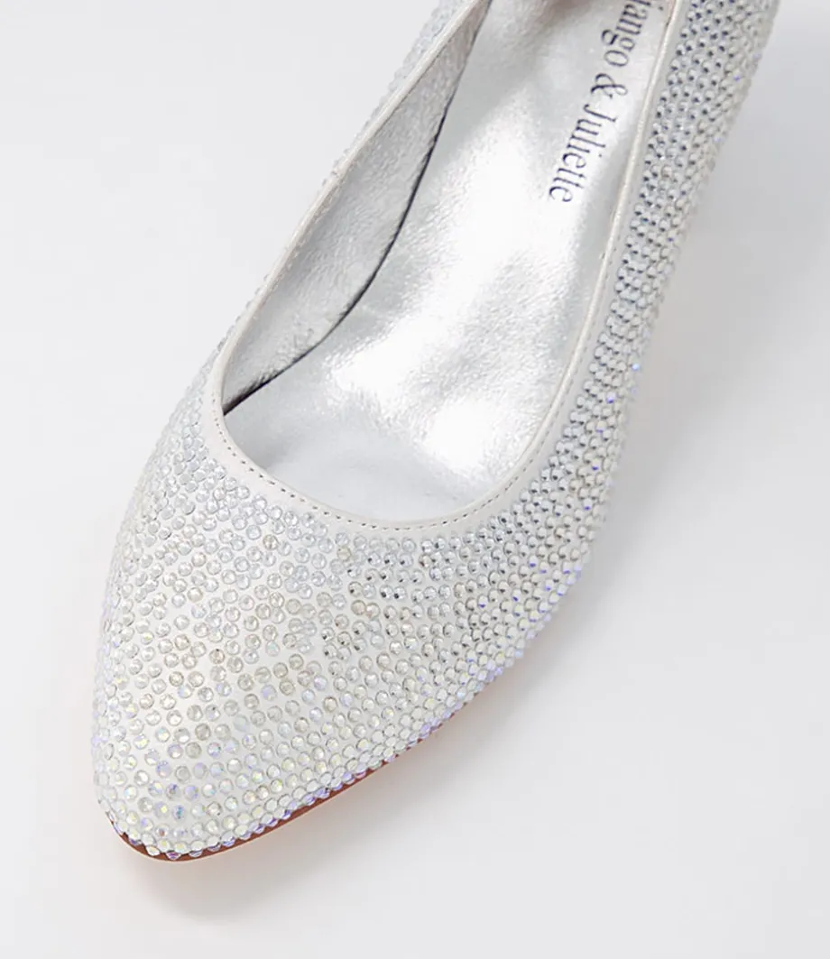 Jenice Silver Petrol Leather Heels