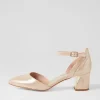 Jillie Nude Shimmer Leather Heels