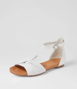 Jimeta White Leather Sandals
