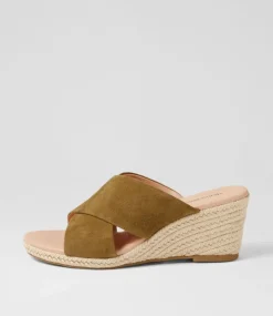 Jinna Khaki Suede Sandals