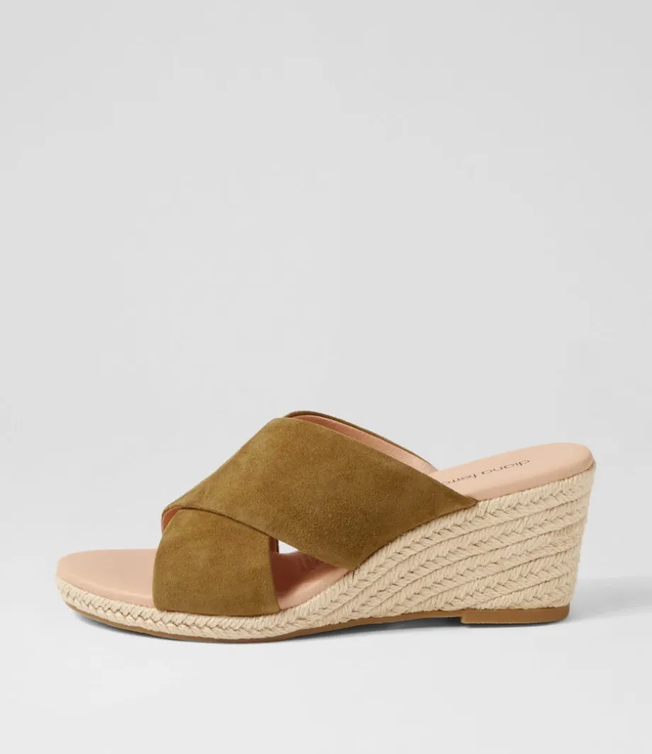 Jinna Khaki Suede Sandals